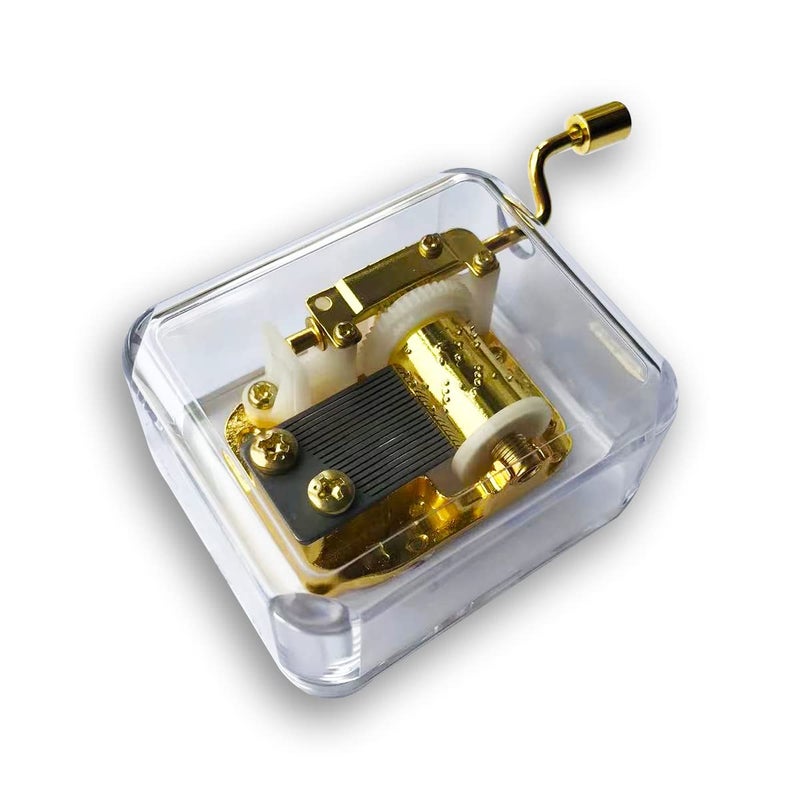 BinkeGG Acrylic Hand Crank Music Box with Sankyo Musical Mechanism Tune: Davy Jones (Pirates of The Caribbean) - Image 1